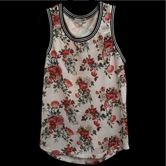 GBG Los Angeles Men’s Large Mesh Floral tank top - Picture 1 of 2